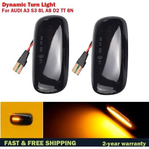 LED Dynamic Side Marker Lamps Turn Signal Light Indicator For Audi A3 S3 8L 2000-2003 A8 D2 1999-2002 TT 8N 2000-2006