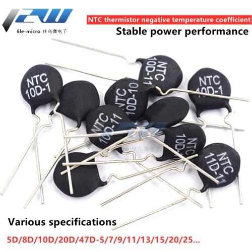 NTC thermistor negative temperature coefficient 5D/8D/10D/20D/47D-5 7 9 11 13 15 20 25