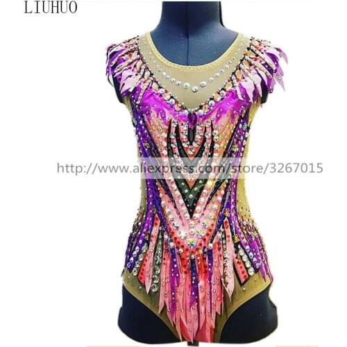 LIUHUO Figure Skating Dress Womens Girls' Ice performance Rhythmic gymnastics competition Dance Leotard Artistic Costume Tights