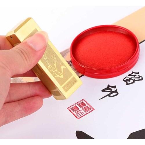 Ancient Style Solid Brass Chinese Name Stamps Seals Orchid Bamboo Side Engraved Custom Private Calligraphy Painting Name Chapter