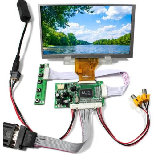 VGA 2AV input LCD Controller Board VS-TY50-V1 with 6.5inch AT065TN14 800x480 LCD panel