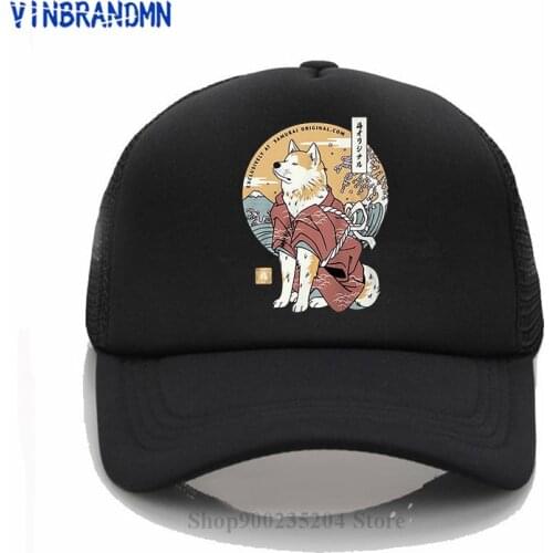 Japanese Anime Shiba Inu Dog Akita Samurai Baseball caps men Cartoon Samurai Warrior Shiba Inu Hipster caps 2021 Latest sun caps