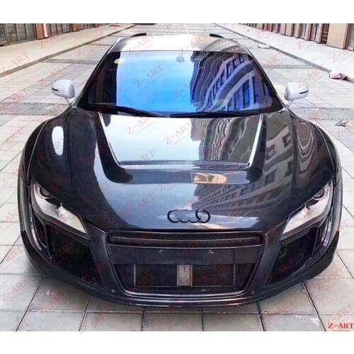 Z-ART Carbon Fiber front hood for R8 V8 V10 2008-2015 carbon fiber front trunk lid for Au di R8 MK1 carbon fiber front cover