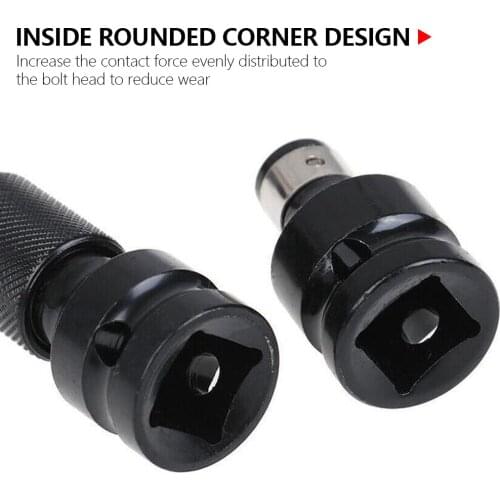 1/2" Square To 1/4" Hex Ratchet Socket Conversion Tool Release Drive Quick Adaptor Socket Converter Tool Chuck Impact Wrench