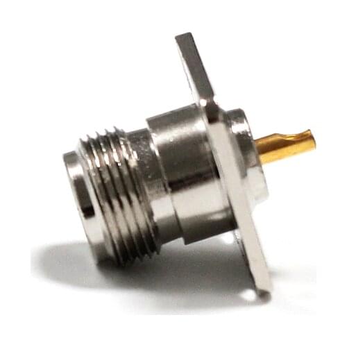 1PC N type Female Jack RF Coaxial Connector 4-hole Panel Mount Chassis With Solder Cup welding terminal