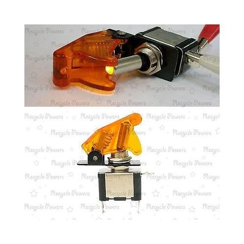 1 Amber LED yellow Missile Style Toggle Flick Switch 12V 20A ON/OFF Car Boat