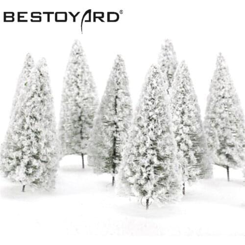 10pcs 1/100 Scenery Landscape Model Cedar Trees Railroad Layout Landscape Scenery Diorama Miniatures Gift