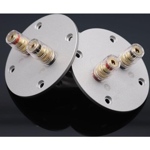 10 pcs High quality 2 round copper terminal speaker terminal box terminal block 75mm aluminum alloy speaker terminal box