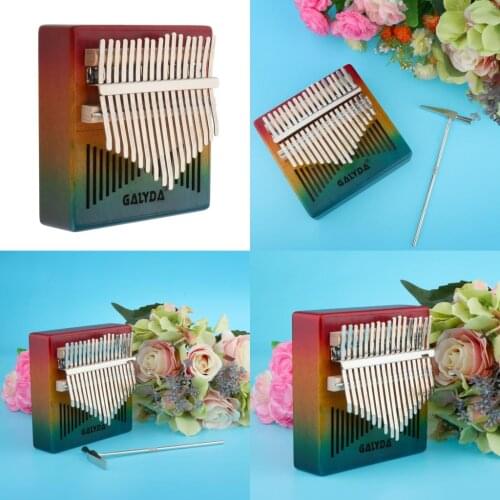 17 Keys Kalimba Mahogany Wooden Thumb Piano Mbira Keyboard Instrument Tool