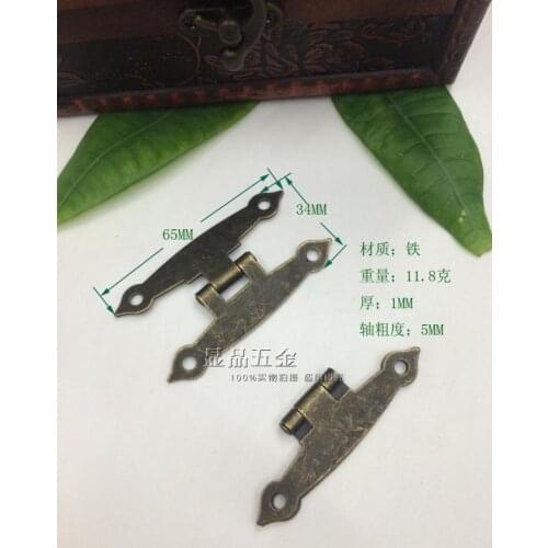 20 / pack 65*34mm Green bronze Drawers hinge Equipped with spiral wholesale