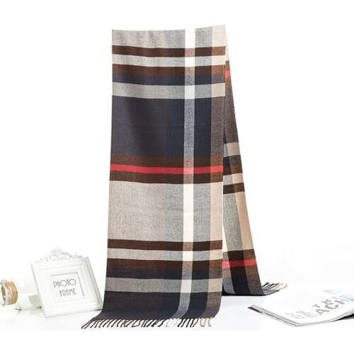 2020 Luxury Brand Mens Winter Plaid Scarf Warm Women Cashmere Shawls Scarves Casual Tassel Scarfs Man Business Scarf Pashmina