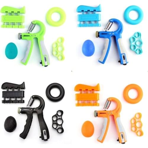 5 Pack Hand Grip Strengthener Workout Kit Forearm Grip Adjustable Resistance Hand Gripper, Finger Exerciser, Finger Grip