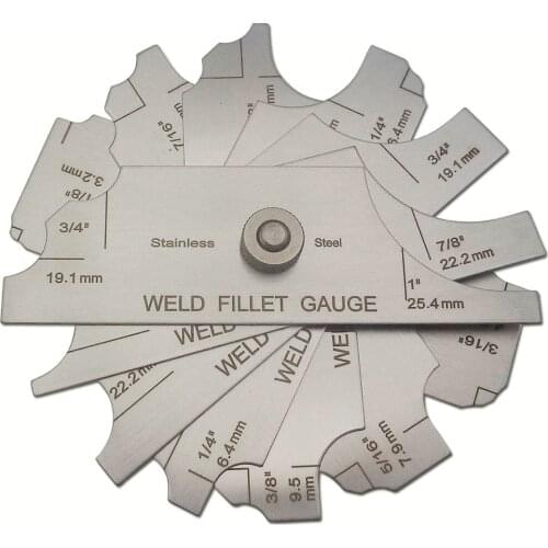 7piece Fillet Weld Set Gage RLGauge Welding Inspection Test Ulnar Metric & Inch