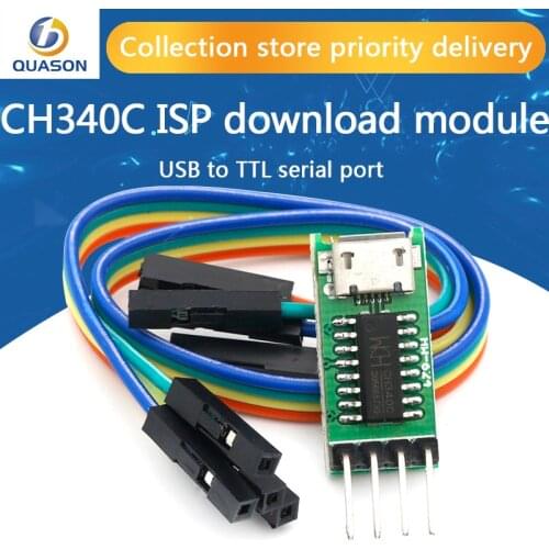 CH340C Micro USB to TTL Serial Port ISP Download Module 5V 3.3V 500ma Replace CH340G CH340T For STM32 51 With DuPont Line