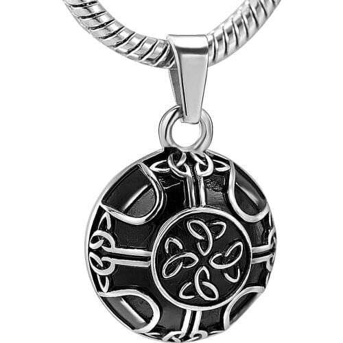 Black Knot Cremation Memorial Jewelry Urns Necklace Stainless Steel Ashes Holder Keepsake Pendant For Pet/Human