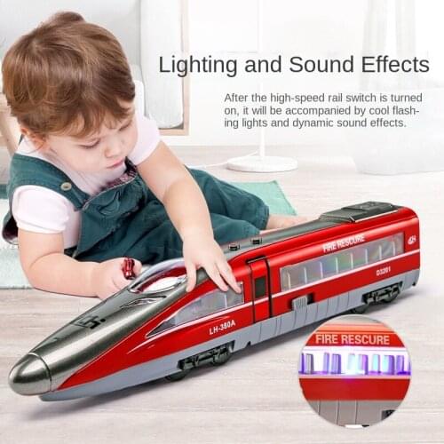 Childrens High-speed Railway Harmony Fuxing Train Track Toy Inertia Simulation Motor Car Model Sound Light Music Boy
