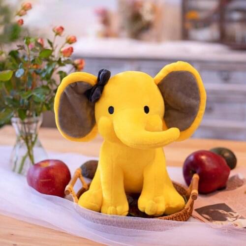Kids Cartoon Fluffy Toys, Multicolor Elephant Shaped Plush Doll Stuffed Toy for Baby Girls, Boys, 10Inches