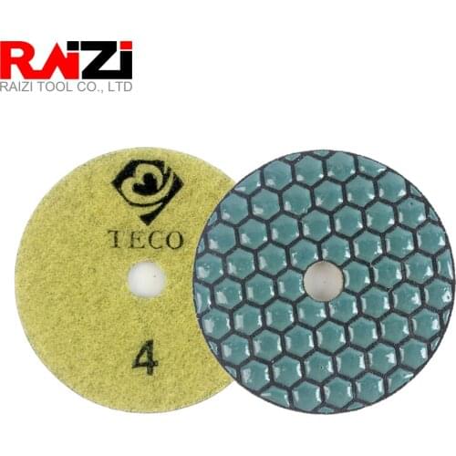 Raizi 80mm/3 inch Diamond Dry Polishing Pads Set for Granite Marble Engineered Stone Flexible Grinding discs