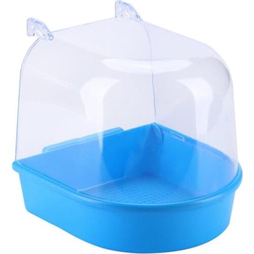 Dorakitten 1pc Bird Bath Plastic Hanging Bird Parrot Bathtub Bird Cage Accessories Pet Supplies For Bird Parrot Small Pet Nest