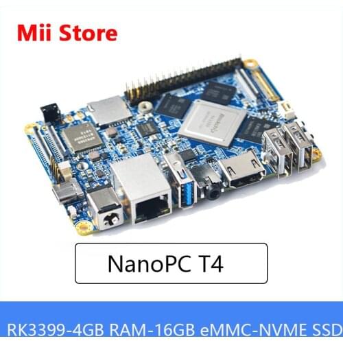 Friendly NanoPC T4 Open Source RK3399 Development Board DDR3 4GB Gbps Ethernet Support Android 7 8 10 Ubuntu