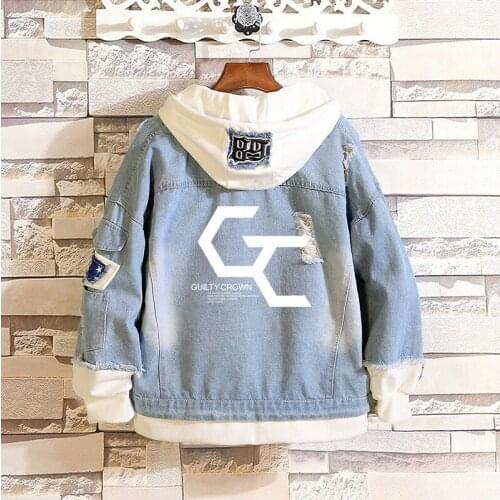 Attack on Titan Jeans Jacket Scout Regiment Cosplay Denim Jacket Autumn Hooded Sweatshirt Outwear Coat