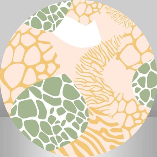 Jungle Safari Round Backdrop for Kids Birthday Party Decor Candy Table Banner Photography Circle Background Elastic
