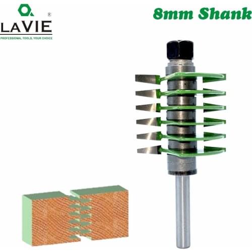 LAVIE MC02036 1pc 8mm Shank Brand New 2 Teeth Adjustable Finger Joint Router Bit Tenon Cutter Industrial Grade for Wood Tool