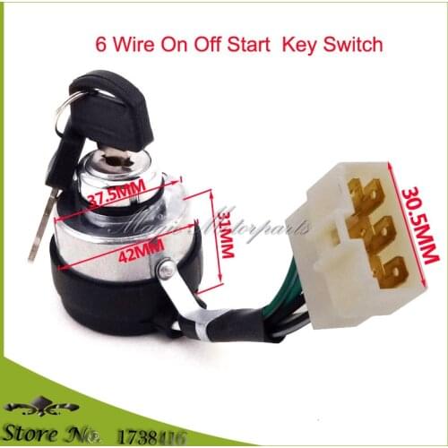 Gas Generator 6 Wire On Off Start Ignition Key Switch For DuroMax XP4400E XP4400EH XP8500E XP10000E