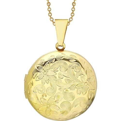 Getss P703 Flowering Clamshell Locket Model Steel Necklace