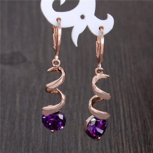 H:HYDE Extraordinary design 1 pair Gold Color cubic zirconia woman hoop earrings For Christmas gift