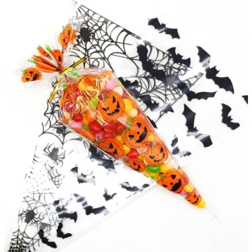 Halloween Cone Bags Triangle Candy Bags Halloween Party Festival Gift Favors Bags 100pcs