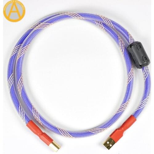 HiFi USB Cable USB Type A To Type B Cable USB Data Cable USB Audio Cable 5N OFC Thick Sliver Plated Mulitple Shiled DAC Computer