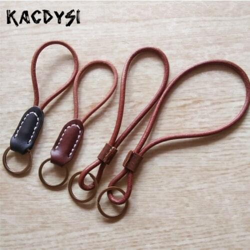 KACDYSI Brand High Quality Genuine Leather Handmade Vintage Key Chains Simple Creative Unisex Key Holder Keychain Hot Sale