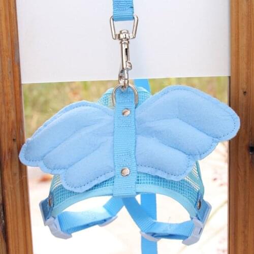 Adorable Comfort Cat & Dog Pet Safety Walking Vest Harness Matching Lead Leash Angel Wings Costume