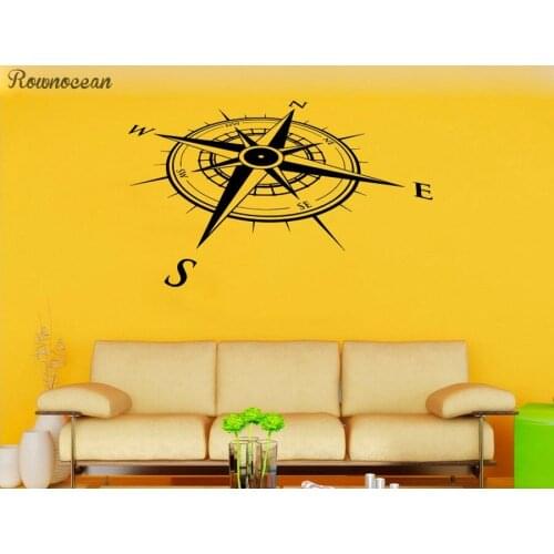 Compass Rose Navigate Art Vinyl Stickers Bumper Car Auto Wall Window Glass Skateboard Room Decoration DIY Z256