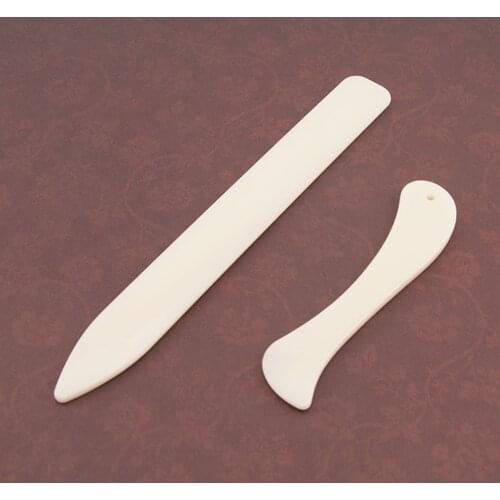 2PC Portable Natural Bone Folder Tool For Scoring Folding Creasing Paper Leather Crafts For Handmade Leathercraft Tool