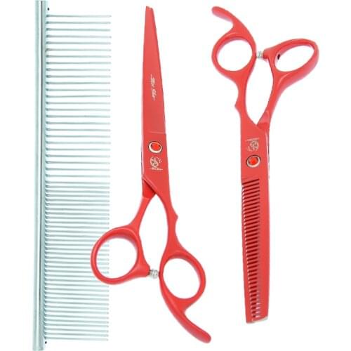 Meisha 7 inch Pets Dogs Cats Grooming Scissors Stainless Steel Animals Straight Curved Cutting Clipper Thinning Shears B0029A