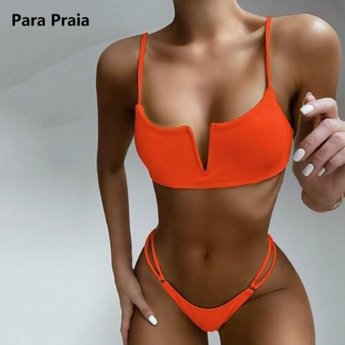 Para Praia V Wired Micro Bikinis 2020 Women Swimsuit Female Swimwear Mini Biquini Push Up Bikini Sexy Swimming Suit Thong Bikini