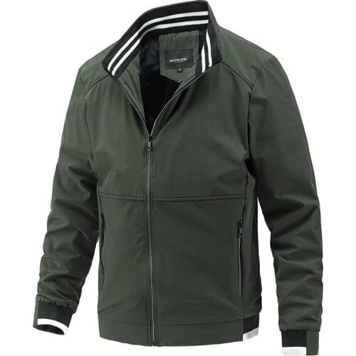 Autumn Jacket Men Velvet Keep Warm Coat Men Korean Fashion Stand Collar Windproof Military Jacket Outdoor Sport Wear Veste Homme