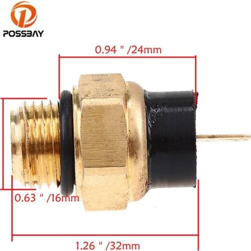 POSSBAY Motorcycle Radiator Fan Switch Temp Sensor For Honda VFR700F VFR750F VFR800 Cooling System Moto Motocross