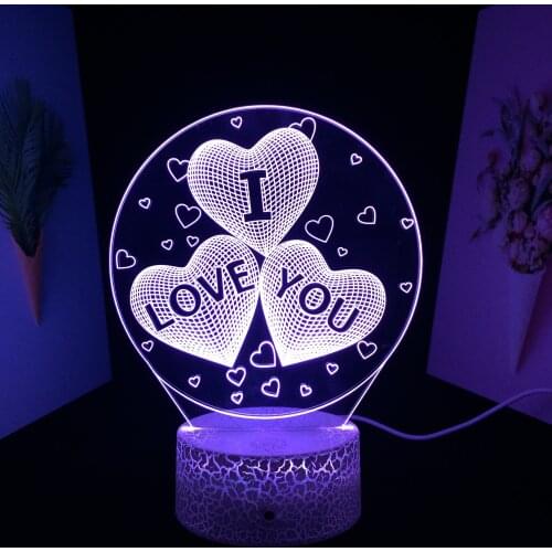 Valentines Day Gifts 3D LED Night Light for Wedding Home Room Decor Proposal Atmosphere Light Boy Friend or Girl Friend Gift