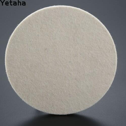 1Pc 6" 150mm White Plush Wool Felt Polishing Pad Car Buffing Wax Round Wheel Disk Sheets For Car Cleaning Metals Glass Polishing