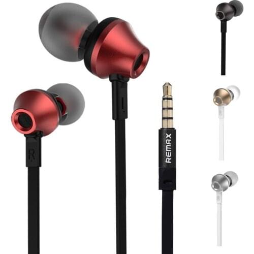 Remax Rm-610d 3.5mm Plug Earphone In-Line Control Stereo Headsets In Ear Earphone HiFi Headset with Microphone for Phone
