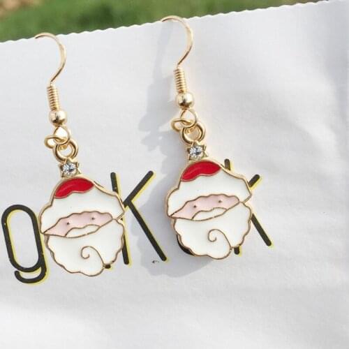Christmas in Europe and America Hot Christmas white-bearded old man earrings jewelry new fashion personality earrings festival