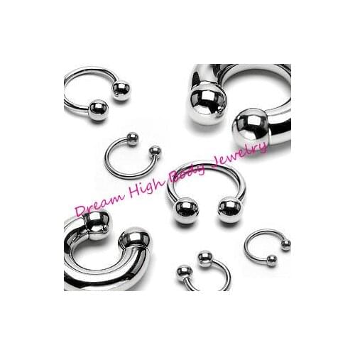 Horseshoe Lip Stud Labret Ring Eyebrow Piercing Barbell Jewelry 316L surgical steel More size can choose 16G Earring