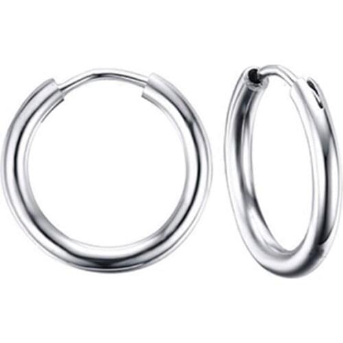 Hoop Earrings 3 Size 100% Real Sterling Silver Fine Jewelry Minimalism Silver 925 Big Earing Circle For Women