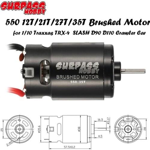 Surpass Hobby 550 21T 27T 35T Brushed Motor for HSP HPI Kyosho TRAXXAS 1/10 RC Crawler Off-road Climbing