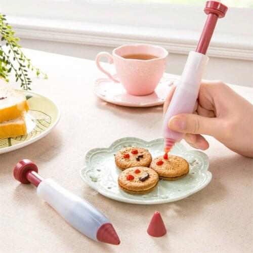 Silicone Food Writing Pen Chocolate Cake Decorating Tools Cream Cup Icing Piping Cake Cookie Ice Cream Decorating Pens