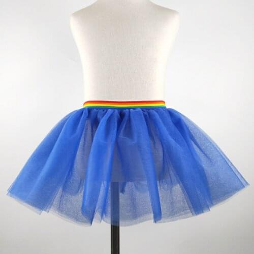 Blue 3 Layers Simple Transparent Girl Skirts Tutu Kids Princess Party Skirt Children Clothing Ball Gown Miniskirt New Dress