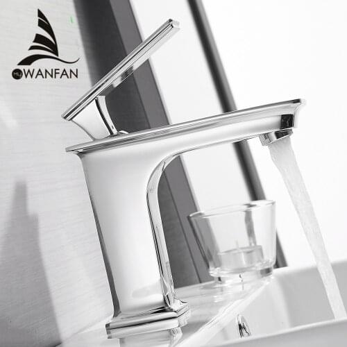 Basin Faucets Fashion Bathroom Mixer Tap Brass Washbasin Faucet Single Handle Single Hole Elegant Crane For Bathroom WF-9916